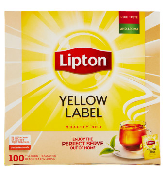 Čaj Lipton Yellow Label 100 s&aacute;čků hygienicky balen&eacute;